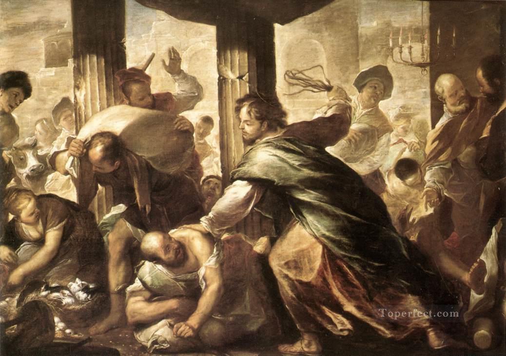 神殿を清めるキリスト ルカ・ジョルダーノ油絵